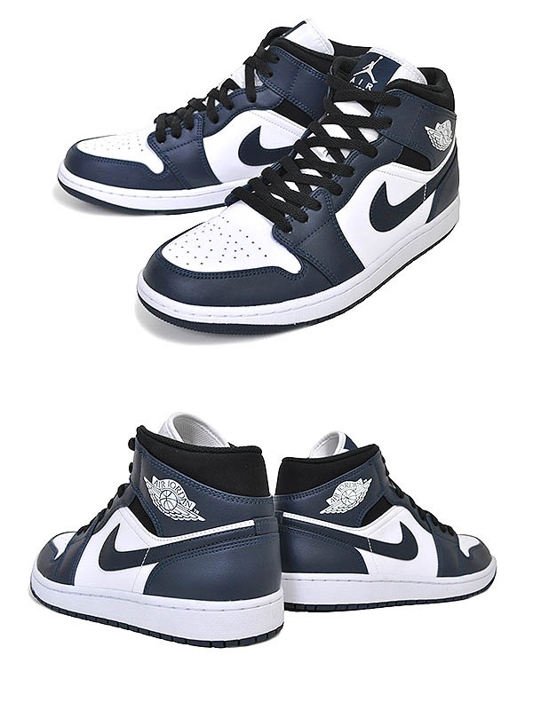 エアジョーダン 1 ミッド ネイビー ホワイト 554724-411 エアジョーダン 1 ミッド ネイビー ホワイト 554724-411