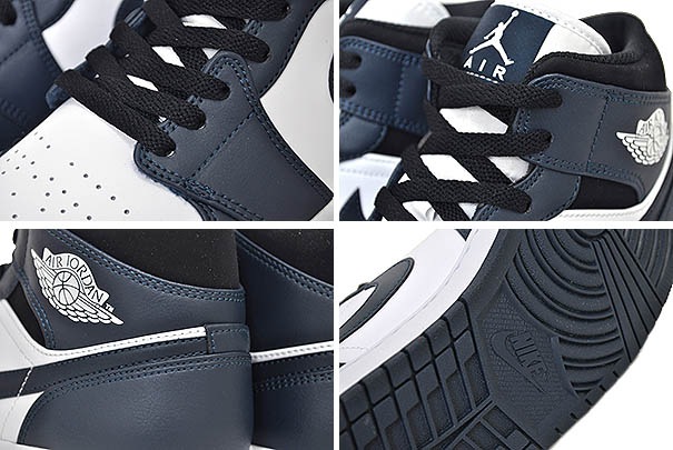 エアジョーダン 1 ミッド ネイビー ホワイト 554724-411 エアジョーダン 1 ミッド ネイビー ホワイト 554724-411