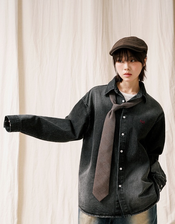 [JEMUT]★NOISE WASHING DENIM SHIRTS JEMUT] Noise Washing Denim Shirt シャツ・ブラウス