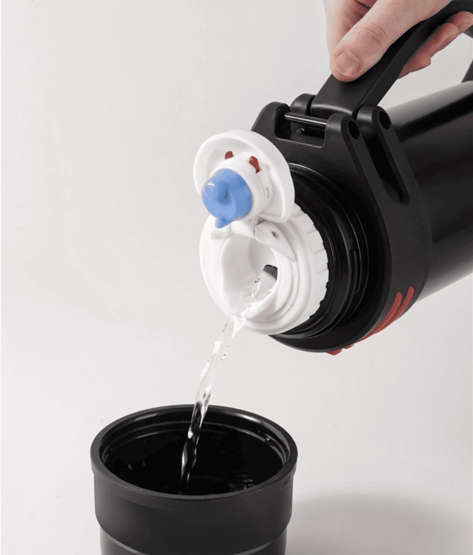 4000ml超大容量保温 保冷ボトル 水筒 アウトドア 登山 スポーツ 釣り 防災グッズ 　車載 コップ付き ブラシ付き 山頂で熱々のカップラーメ