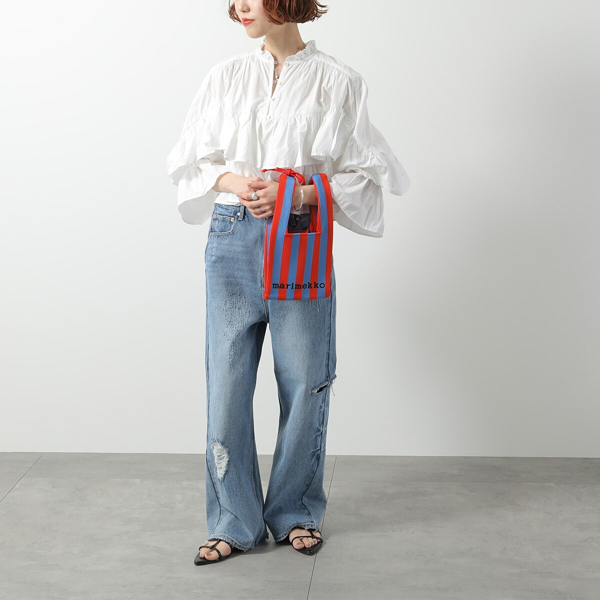 marimekko マリメッコ ハンドバッグ Knitted Mini Tote Merirosvo ニット ミニ トート メリロスヴォ 094144 レディース ストライプ ロゴ刺繍 鞄 カラー2色 marimekko マリメッコ ハンドバッグ Knitted Mini Tote Merirosvo ニット ミニ トート メリロスヴォ 094144 レディース ストライプ ロゴ刺繍 鞄 カラー2色