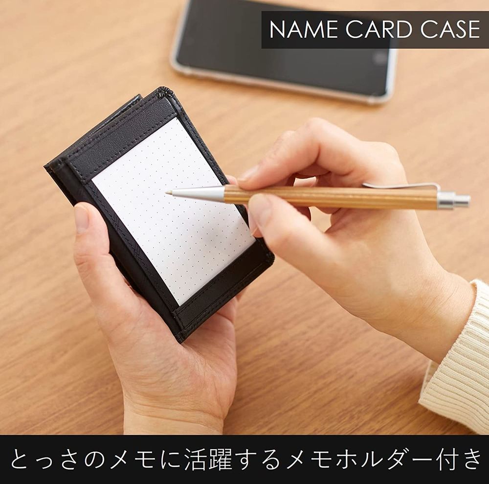 （まとめ買い）グロワール メモホルダー付名刺入れ 革製 ワイン GLN1055Z [x3]