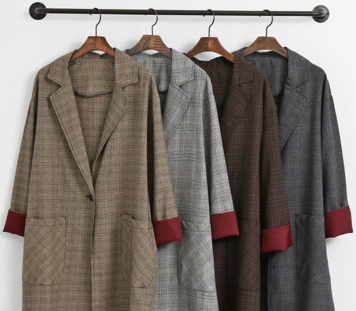 5129.レトロチェックワンボタンジャケット(ベージュ)2019 春夏 sale 春夏 sale アウター 美ライン おしゃれ カジュアル グレンチェック ロング オーバーサイズ オフィス ビジネス 5129.レトロチェックワンボタンジャケット(ベージュ)2019 春夏 sale 春夏 sale アウター 美ライン おしゃれ カジュアル グレンチェック ロング オーバーサイズ オフィス ビジネス