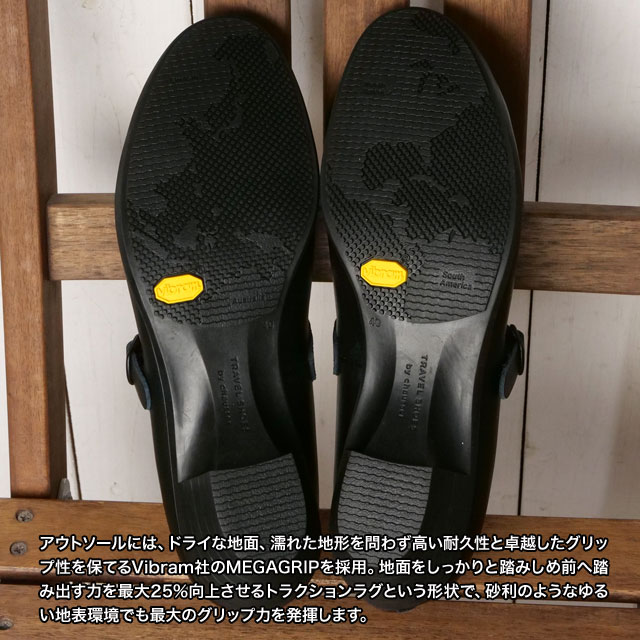 ショセ トラベルシューズ バイ ショセ ワンストラップヒールシューズ [TR-006] レディース 靴 日本製 生活防水 ビブラムソール ブラック BL 正規取扱店