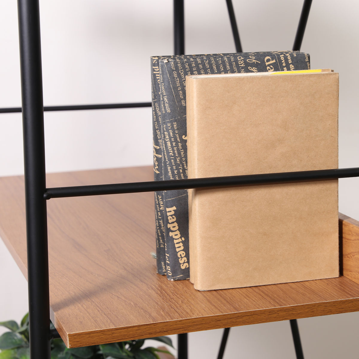 オープンシェルフ 幅71cm 4段 ブルックリン調 スチールラック 本棚 ラック シェルフ 飾り棚 ディスプレイ オープンラック 収納棚 収納 収納ラック 棚 木目 スチール ブルックリン