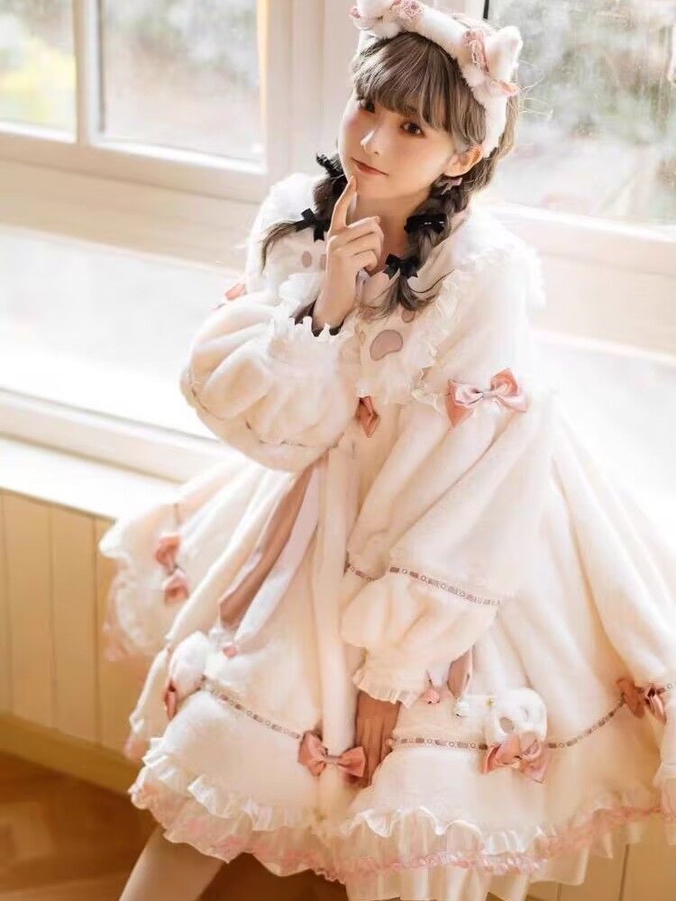 Qoo10] 貧乳猫ロリータドレスぬいぐるみp冬長袖肥