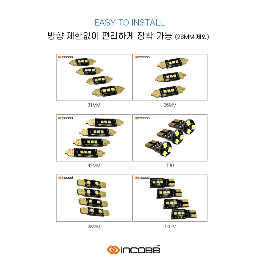 INCOBB KOREA 6500K Crystal White Super Bright ALL NEW TUCSON Sun roof LED Bulbs car interior lights