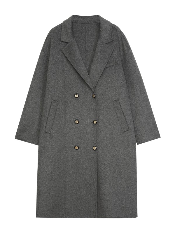 オーモントエッグタルトホームレトロウールダブルフェイスウールコートレディース新作秋冬ダブルブレストミディアム丈ウールコート オーモントエッグタルトホームレトロウールダブルフェイスウールコートレディース新作秋冬ダブルブレストミディアム丈ウールコート