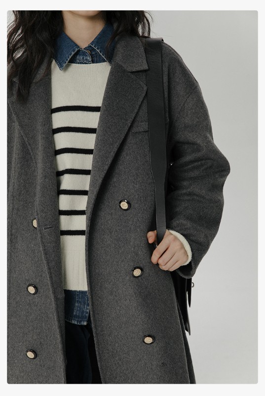 オーモントエッグタルトホームレトロウールダブルフェイスウールコートレディース新作秋冬ダブルブレストミディアム丈ウールコート オーモントエッグタルトホームレトロウールダブルフェイスウールコートレディース新作秋冬ダブルブレストミディアム丈ウールコート