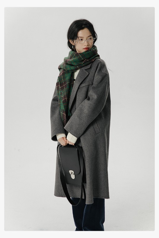 オーモントエッグタルトホームレトロウールダブルフェイスウールコートレディース新作秋冬ダブルブレストミディアム丈ウールコート オーモントエッグタルトホームレトロウールダブルフェイスウールコートレディース新作秋冬ダブルブレストミディアム丈ウールコート