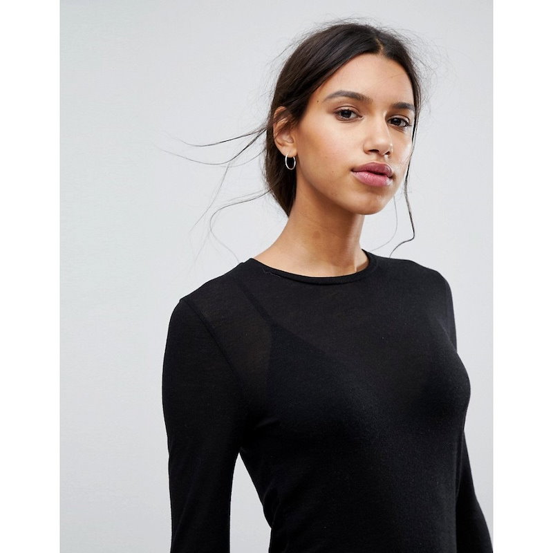 セレクテッド オム レディース トップス【Selected Femme Peach Feel Long Sleeve Top】Black セレクテッド オム レディース トップス【Selected Femme Peach Feel Long Sleeve Top】Black