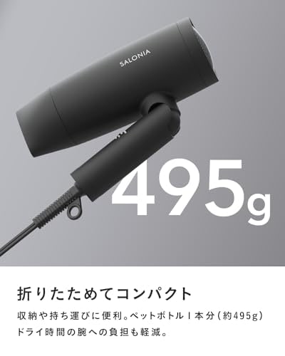 SALONIA サロニア スピーディーイオン ドライヤー 【ホワイト】 ヘアドライヤー 大風量 速乾 軽量 マイナスイオン SL-013WH