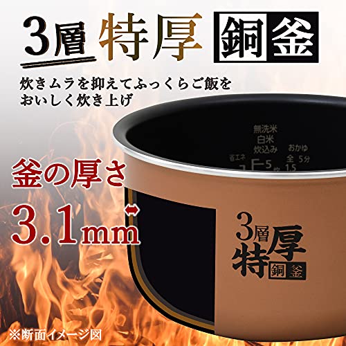 山善] 炊飯器 マイコン式 5.5合 3層特厚釜 「メニューに合わせた