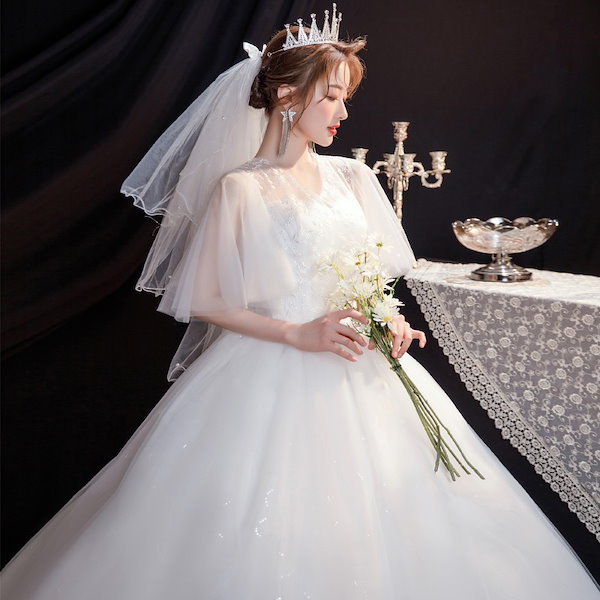 【日本本物】披露宴 ウェディングドレス 結婚式 二次会 演奏会ドレス043 ウェディングドレス