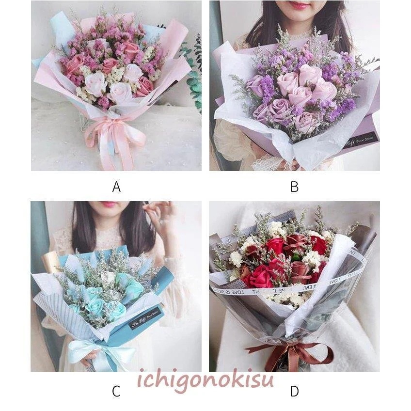 プリザーブドフラワーソープフラワー花束 フラワーボックス母の日 バレンタインデー ホワイトデー バラ