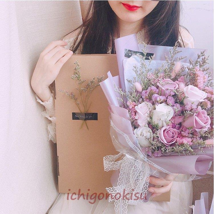 プリザーブドフラワーソープフラワー花束 フラワーボックス母の日 バレンタインデー ホワイトデー バラ