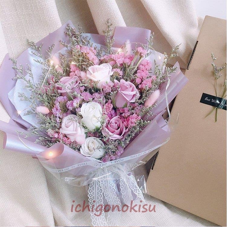 プリザーブドフラワーソープフラワー花束 フラワーボックス母の日 バレンタインデー ホワイトデー バラ