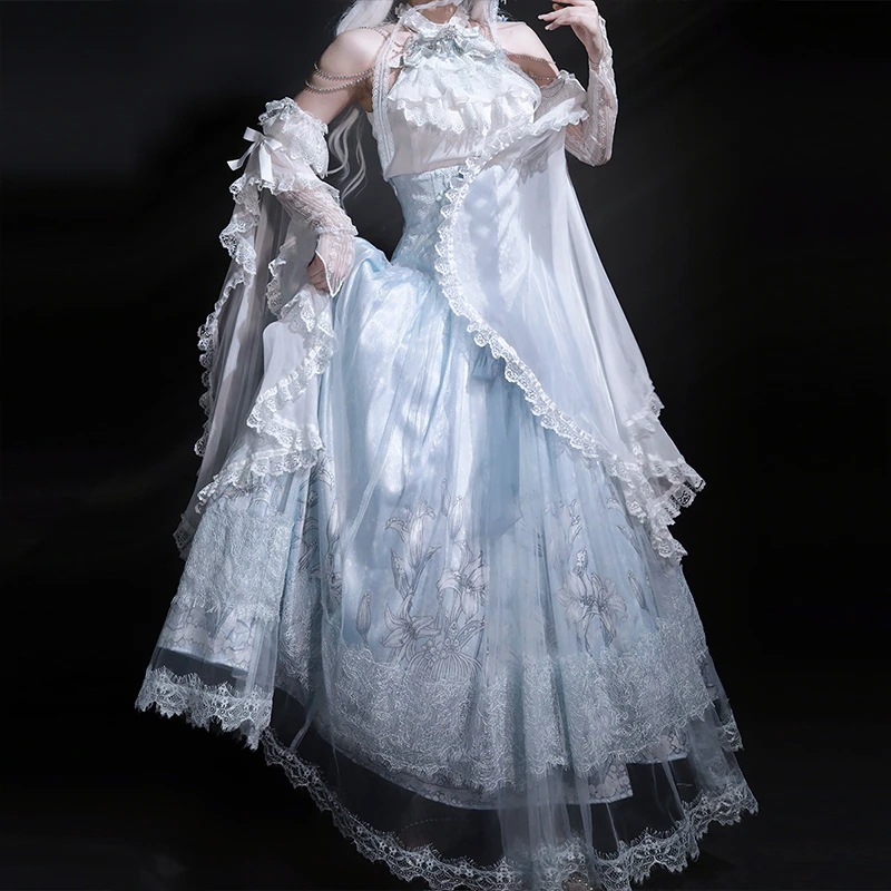 正規品アナ雪ユリlolitaトップスハーフスカート袖エレガントcla系セットロリータ 正規品アナ雪ユリlolitaトップスハーフスカート袖エレガントcla系セットロリータ