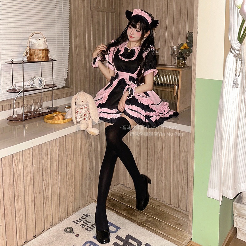 正規品販売2025新作lolita黒粉メイド服cos服 にじげんソフト妹猫娘コスプレ服 正規品販売2025新作lolita黒粉メイド服cos服 にじげんソフト妹猫娘コスプレ服