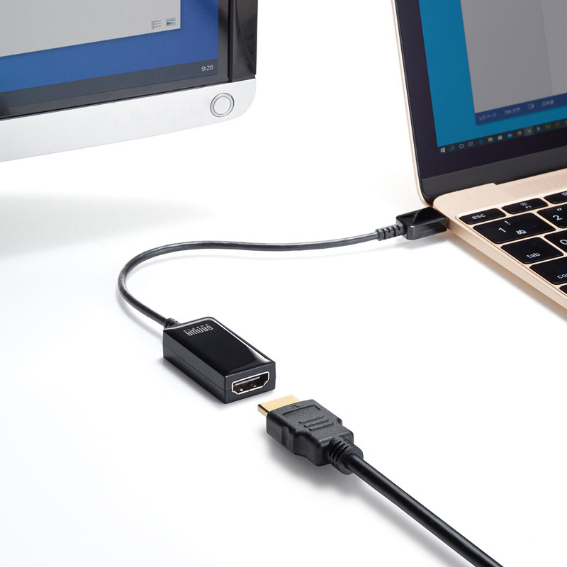 （まとめ買い）USB Type-C-HDMI変換アダプタ 4K/60Hz/HDR対応 AD-ALCHDR02 [x3]