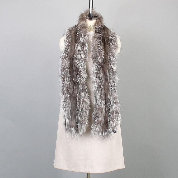 【新品 ファーマフラー】シルバーフォックス【ナチュラル】 シルバーフォックス ファー マフラー ナチュラル ゴールド