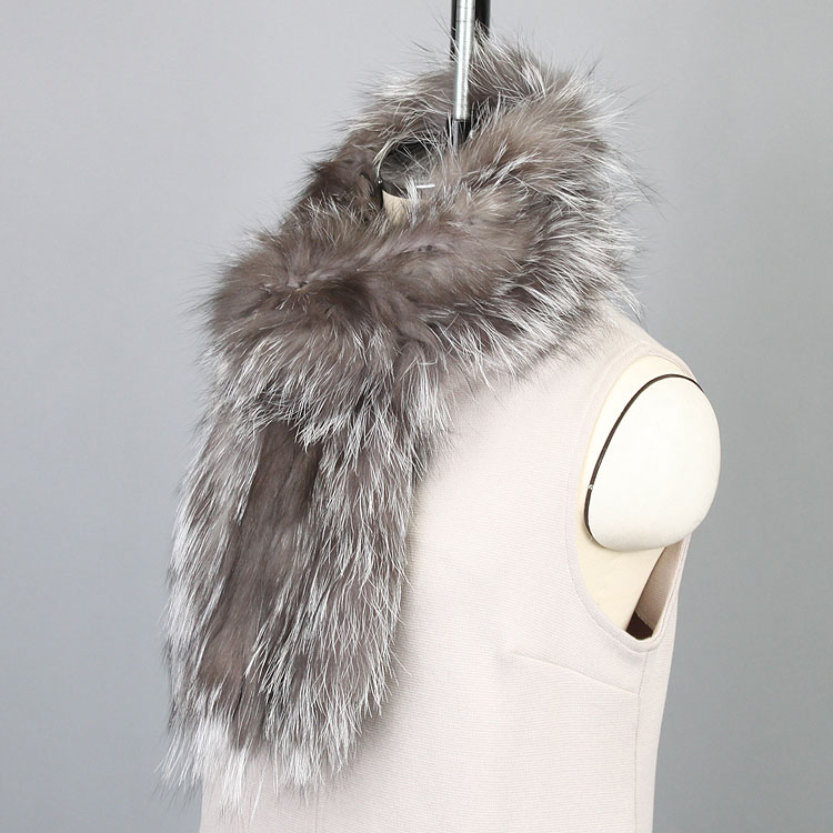 【新品 ファーマフラー】シルバーフォックス【ナチュラル】 シルバーフォックス ファー マフラー ナチュラル ゴールド