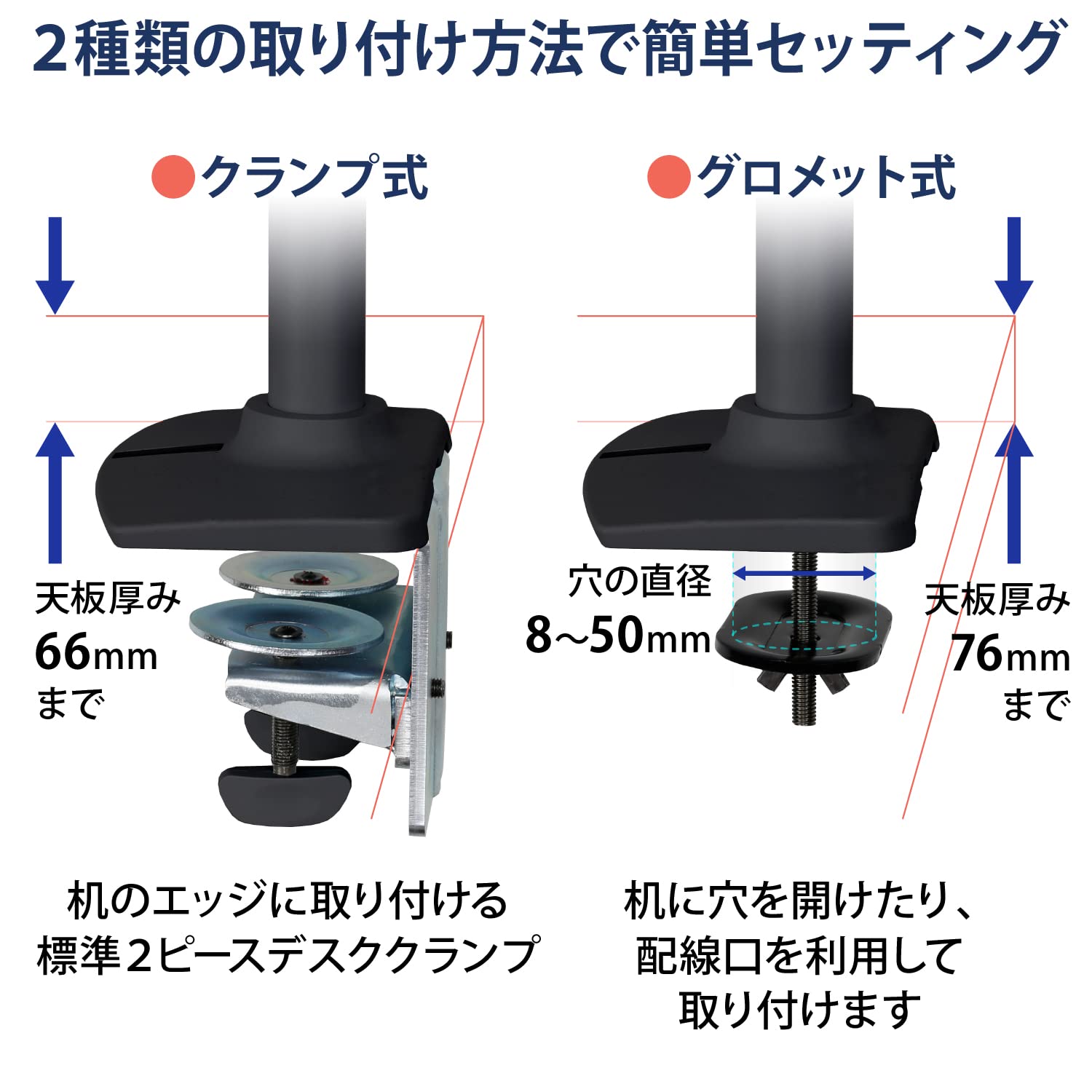 ERGOTRON エルゴトロン LX デスク デュアル モニターアーム 縦/横型 ロングポール 2画面 マットブラック 40インチ(3.2~10kg/1モニター)まで VESA規格対応 45-509