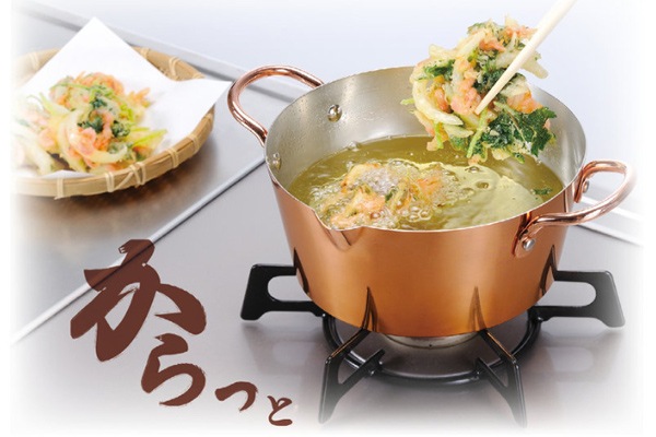 両手天ぷら鍋 18cm ガス火専用 からっと銅のあげなべ 送料無料 ガス火対応 天ぷら鍋 両手天ぷら鍋 18cm ガス火専用 からっと銅のあげなべ 送料無料 ガス火対応 天ぷら鍋