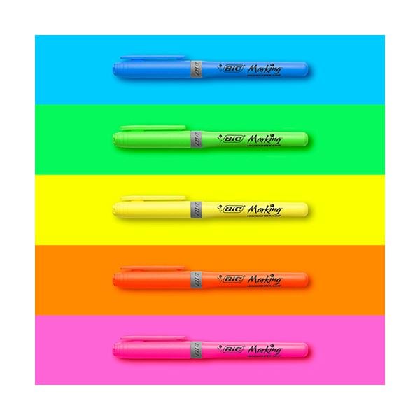 （まとめ） BIC蛍光マーカー マーキングハイライターグリップ ピンク BRIGRIP12PNK 1セット（12本） [x5セット]