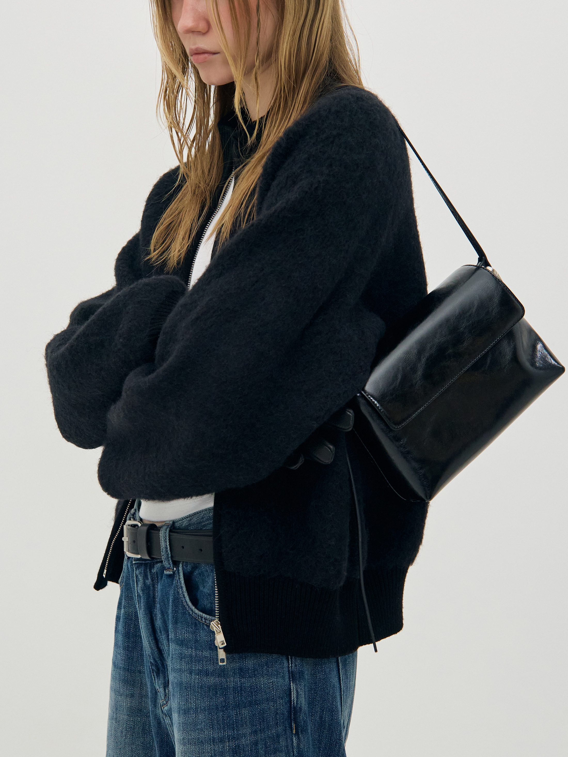 LOW CLASSIC★レザー ミニバッグ LEATHER MINI BAG ブラック LOW CLASSIC】 LEATHER MINI BAG : BLACK