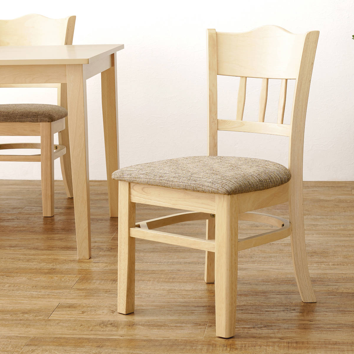 ダイニングチェア 同色2脚セット 座面高43cm ファブリック生地 ダイニング チェア 椅子 食卓 いす イス 布 木製 天然木 木目 シンプル 上品 シック