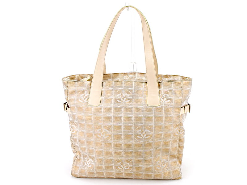 シャネル CHANEL トートバッグ ショルダーバッグ レディース トートGM ニュートラベルライン ベージュ×ライトピンク×シルバー系 ナイロンジャガード×レザー 人気 良品 【中古】 T4074 シャネル CHANEL トートバッグ ショルダーバッグ レディース トートGM ニュートラベルライン ベージュ×ライトピンク×シルバー系 ナイロンジャガード×レザー 人気 良品 【中古】 T4074