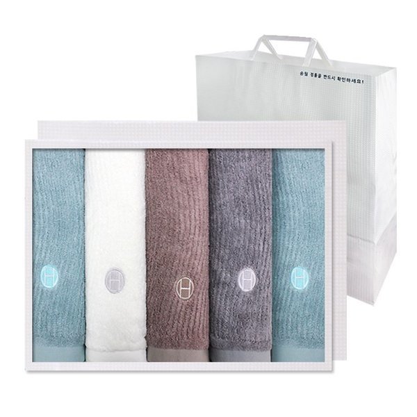 [松月タオル]ホテルコレクション フロー44 5枚 ギフトセット+ショッピングバッグ記念タオル お返し品