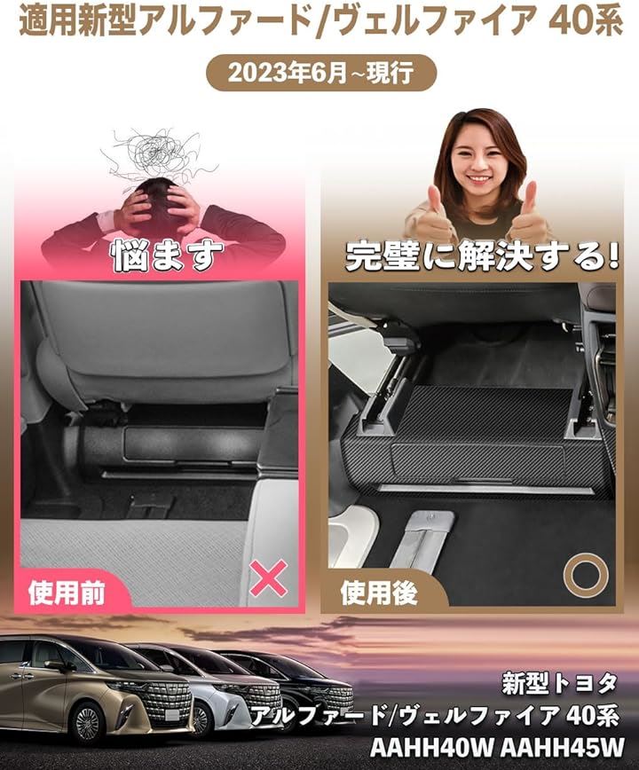 トヨタ アルファード 40系/ヴェルファイア サイド キックガード バックキックマット 車種専用設計 汚れ防止 キズ防止 日本語の取り付け説明書付き( ブラックカーボン柄)