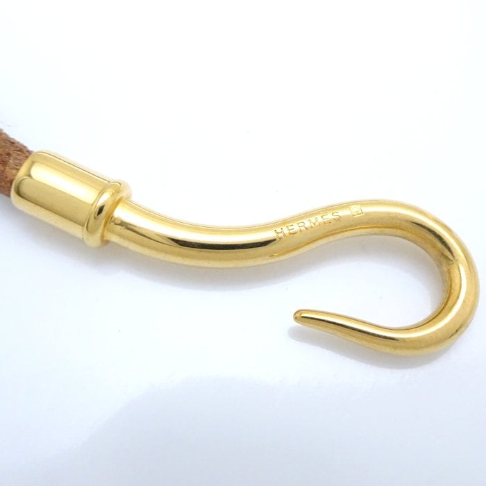 ジャンボ ブレスレット ブラウンxゴールド レザーxGP ゴールドメッキ /291283【中古】