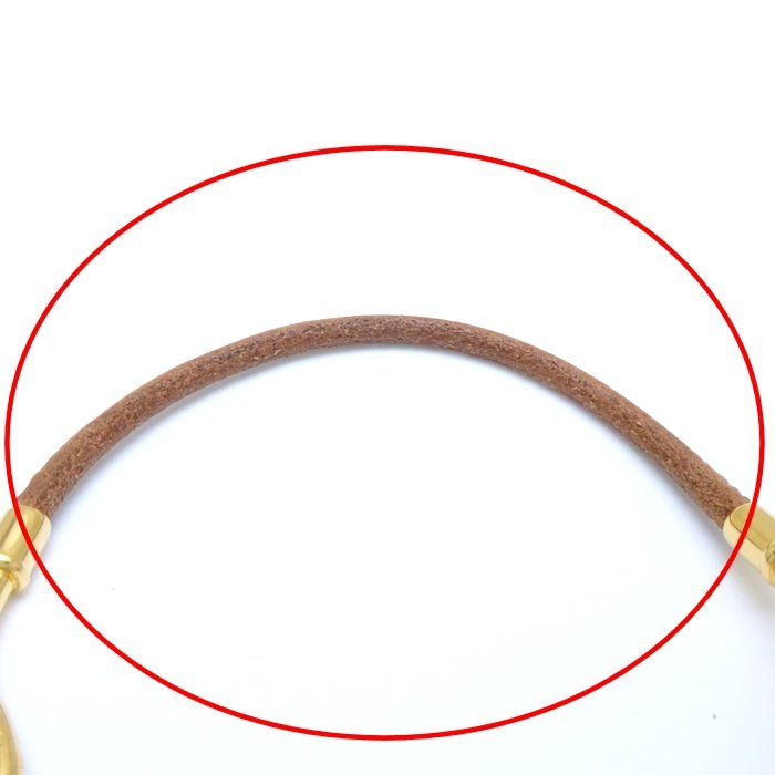 ジャンボ ブレスレット ブラウンxゴールド レザーxGP ゴールドメッキ /291283【中古】