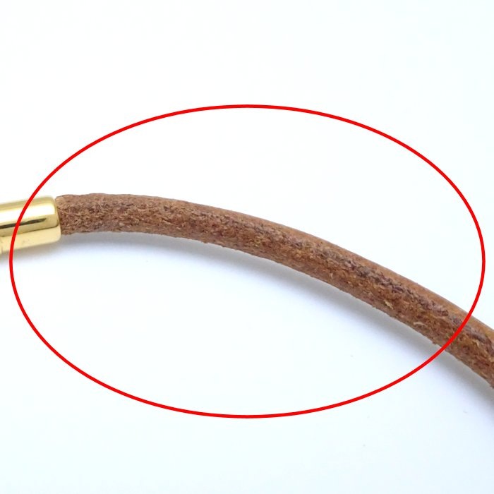 ジャンボ ブレスレット ブラウンxゴールド レザーxGP ゴールドメッキ /291283【中古】