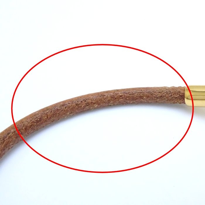 ジャンボ ブレスレット ブラウンxゴールド レザーxGP ゴールドメッキ /291283【中古】