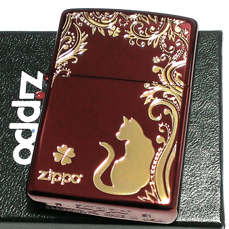 ZIPPO ライター ねこ キャット ジッポ 猫 クローバー ロゴ 四つ葉 かわいい おしゃれ ジッポー レッド 赤 ネコ 可愛い 女性 レディース メンズ ギフト プレゼント ZIPPO ライター ねこ キャット ジッポ 猫 クローバー ロゴ 四つ葉 かわいい おしゃれ ジッポー レッド 赤 ネコ 可愛い 女性 レディース メンズ ギフト プレゼント