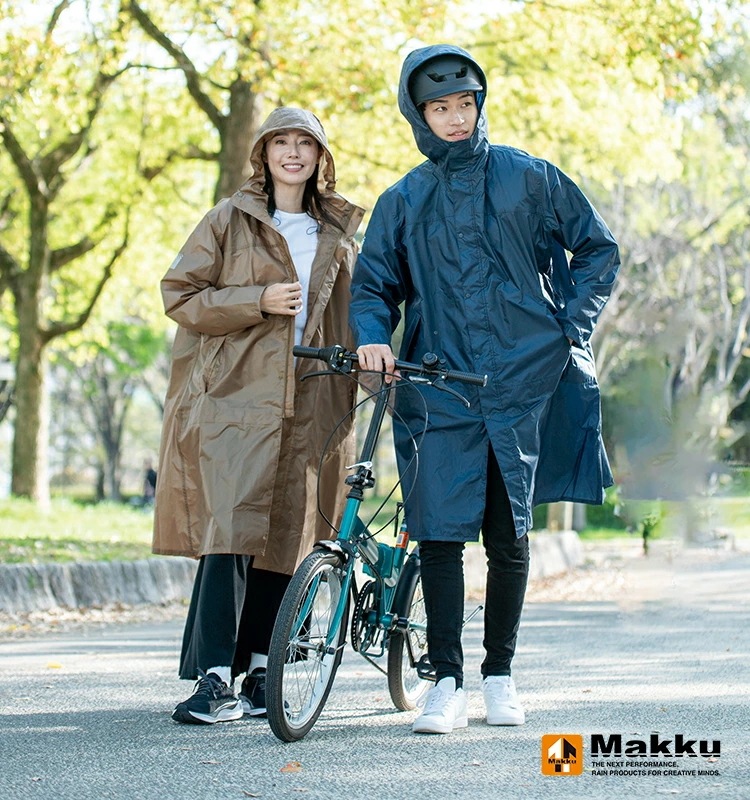 レインコート 自転車 ママ 通学 リュックイン ヘルメット 対応 メンズ レディース 高校生 蒸れない 回転 フード バイク ロング丈 通勤