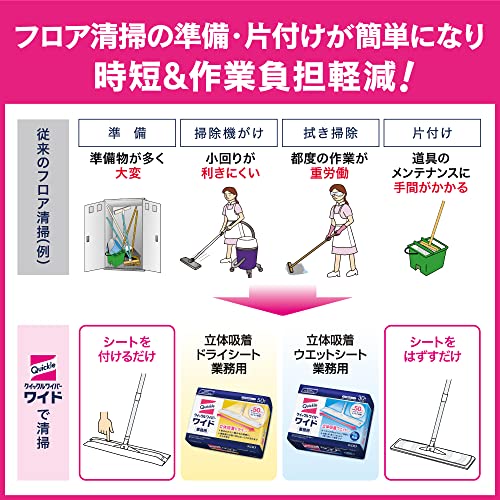 [ケース販売]【業務用 フロアワイパー】クイックルワイパー ワイドサイズ 本体(花王プロフェッショナルシリーズ)