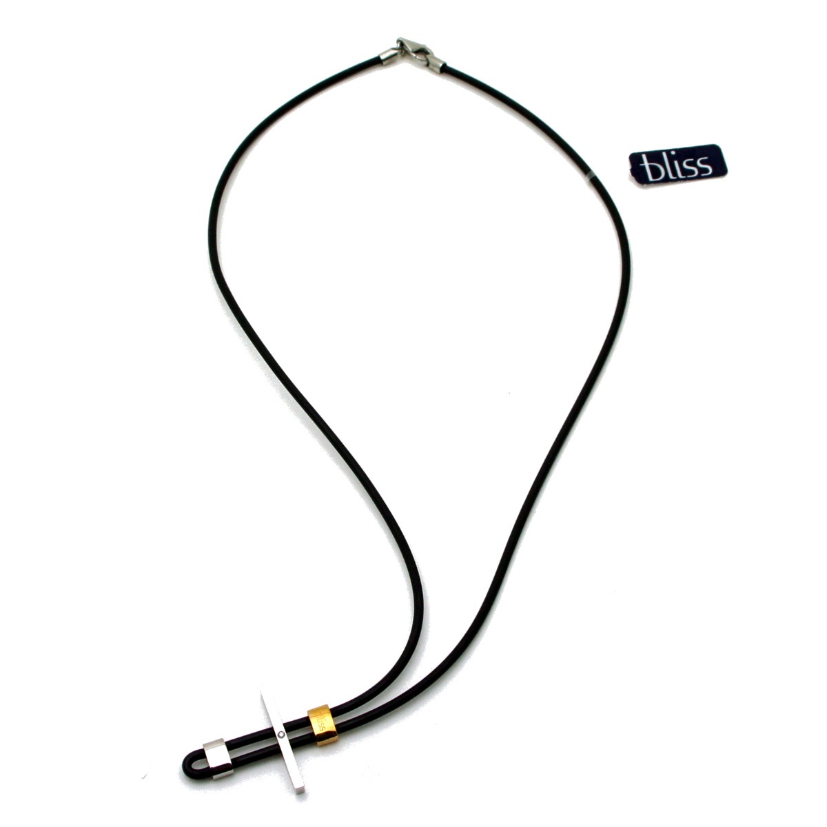 ブリス bliss クロスモチーフ ラバー ネックレス ステンレス/ダイヤモンド 0.01ct K13404 ブリス bliss クロスモチーフ ラバー ネックレス ステンレス/ダイヤモンド 0.01ct K13404