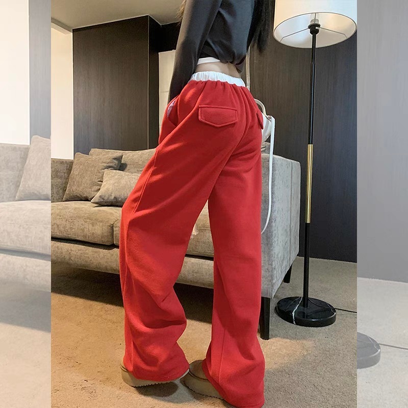 レディース パンツ ボトムス ストレートパンツ ロングパンツ フルレングス ストリート ハイウエスト ドロスト ヴィンテージ アメカジ 大人可愛い シンプル カジュアル こなれ感 ラフ メンズライク