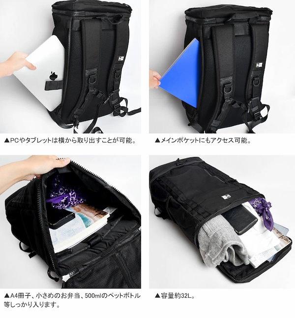 Qoo10] New era リュック 大容量 ボックス型 底ポケット