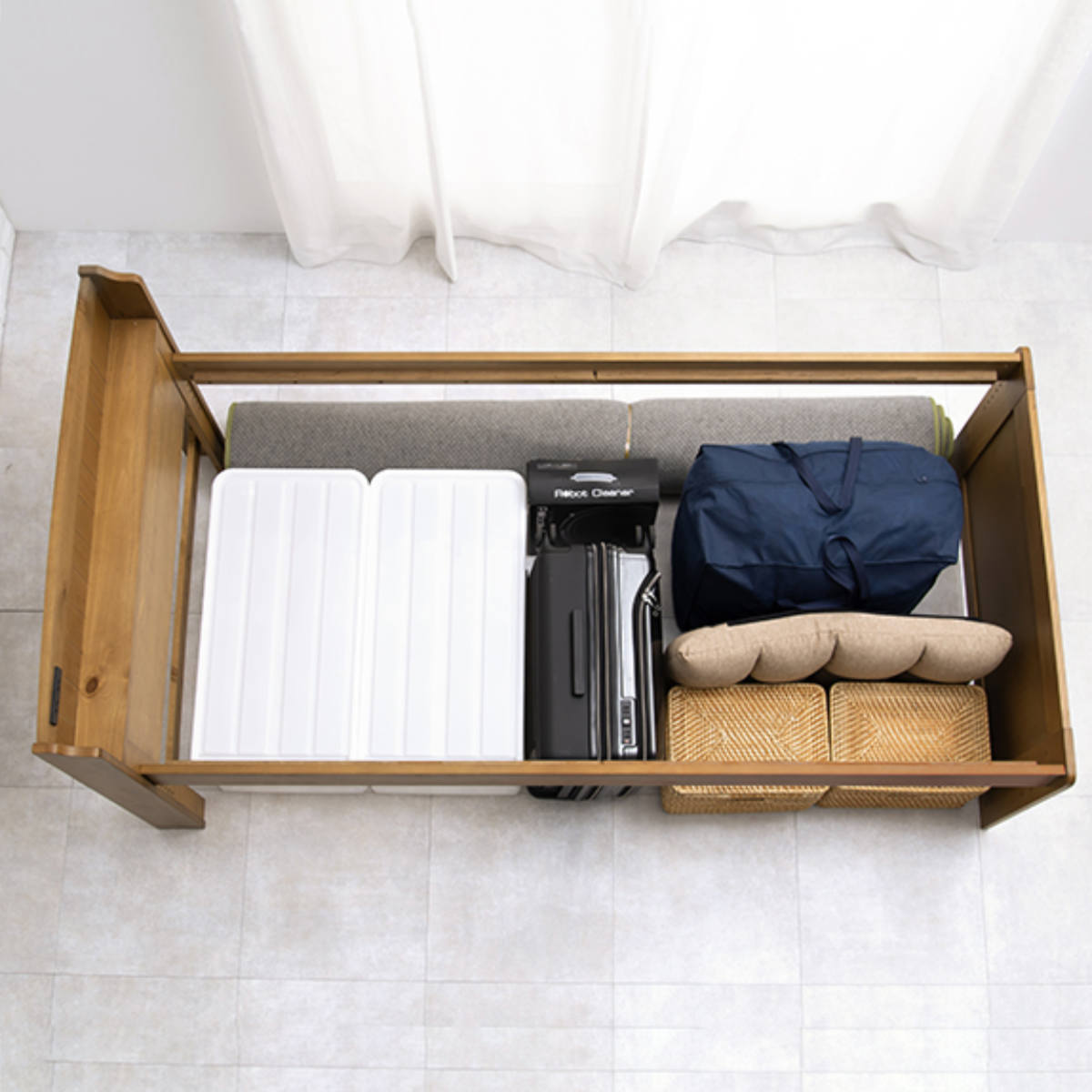 ベッド ポケットマットレス付き セミダブル 宮棚 2口コンセント 敷き布団OK 高さ調節 圧縮梱包 マットレス付 すのこ 天然木 コンセント付 厚さ19cm 寝具 ナチュラル ライトブラウン