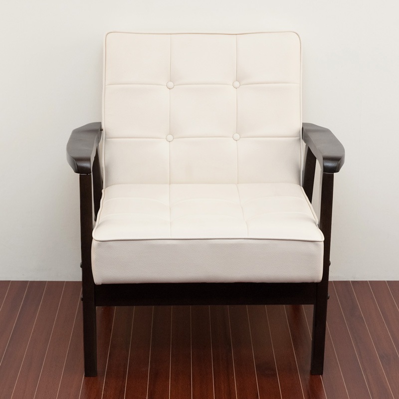 レトロソファ PVC 一人掛け BK/WH 【公式通販】