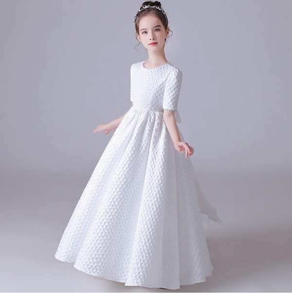 子供ドレス ワンピース ロングドレス ピアノ発表会 袖付き 子供 ドレス 女の子 フォーマルドレス パーティードレス 結婚式 七五三 発表会 フラワーガール キッズドレス