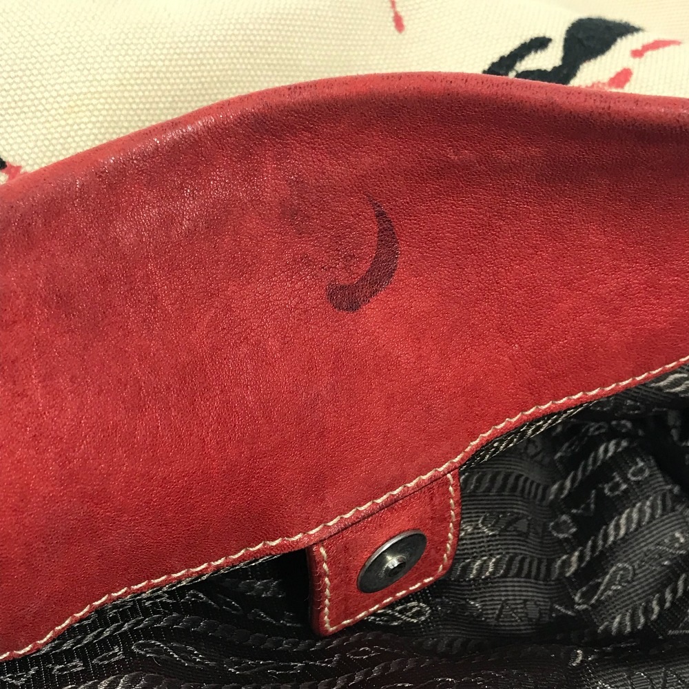 ショルダーバッグ ロゴ カバン 肩掛け ロープ キャンバス トートバッグ ホーボーバッグ レザー/キャンバス レッド