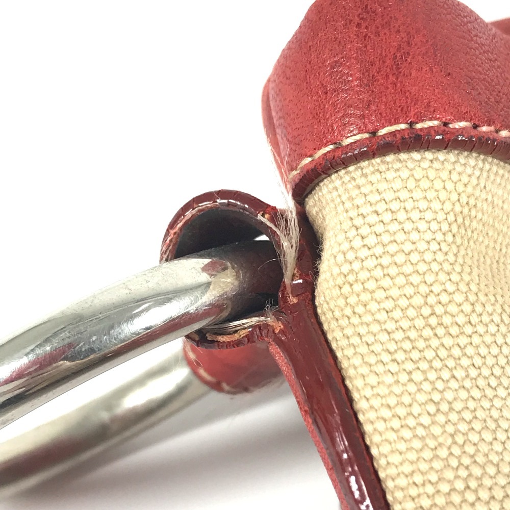 ショルダーバッグ ロゴ カバン 肩掛け ロープ キャンバス トートバッグ ホーボーバッグ レザー/キャンバス レッド