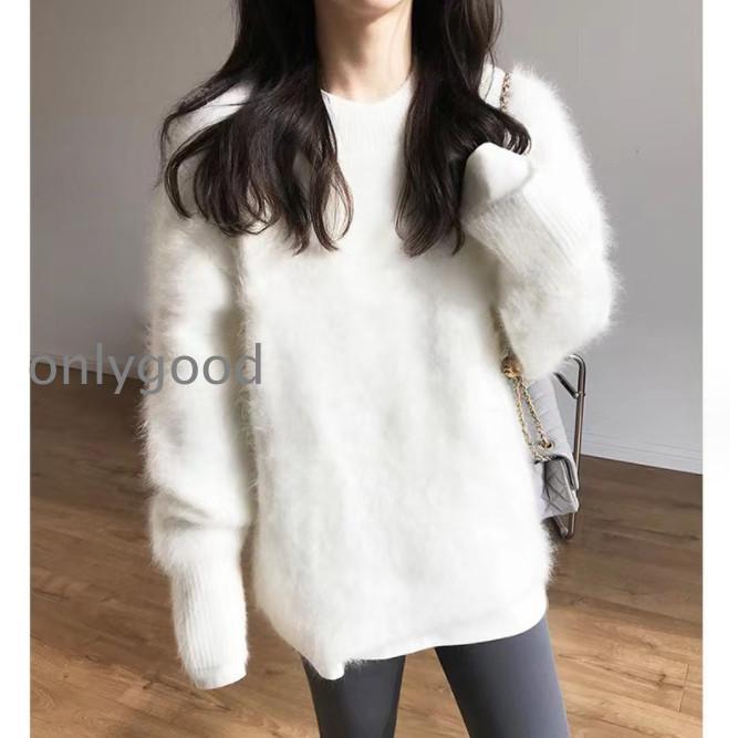 冬新作 秋冬 ニット セーター モヘア ゆるニット ふわふわ ゆったり 大きいサイズ 長袖 レディース トップス 韓国 ファッション ピンク